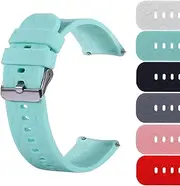 [Turnwin] 18mm 19mm 20mm 22mm Width Silicone Quick Release Wristband Replacement Sports Straps Bracelet Watch Band Women Men Strap with Quick Release Pins intended for Smartwatch (20mm, Teal)