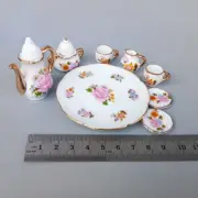 8PC 1/6 Scale Miniatures Dollhouse China Set Teapot Cups Kitchen Kit Accessory