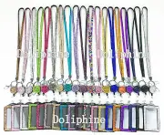 3 in 1 Rhinestone LANYARD, Retractable Reel and Vertical Badge Holder