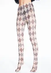 [dELiA*s by Dolls Kill] Say Ur Sorry Argyle Print Tights