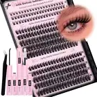 DIY Lash Extension Kit: Wispy, Natural C Curl, Fluffy Cluster Lashes & Tweezers!