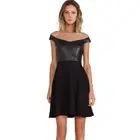 NWT Revolve Bailey 44 Endorphin Mesh Vegan Leather Ponte Knit Fit Flare Dress S