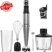 1100W Immersion Hand Blender 5-in-1 Chopper Whisk Frother Smoothie Maker