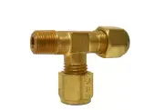 New Parker Brass 1/4" Tube x 1/4" CPI Tube x 1/8" NPT Male Run Tee, 4-2-4 RBZ-B