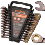 12Pc Metric Ratchet Spanner Set Wrench ‎‎Nickel Plating CRV Combination Spanners