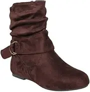 [HOBTEC] Women's Mid Calf Boots Fashion Slouch Flat Ankle Booties with Comfort