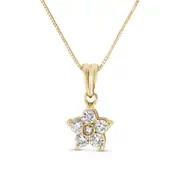0.38 CT. T.W. Natural Diamond Flower Pendant in 14K Gold