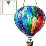 Hot Air Balloon Window Decorations, Hot Air Balloon Sun Catcher, Acrylic Sun Catcher, Wall Decoration Pendant Hangable, Colourful Decor for Yards