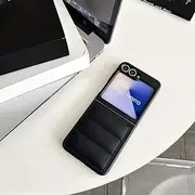for Samsung Galaxy Z Flip 6 5 4 5G Down Jacket The Puffer Phone Case Protective Back Cover,Black,for Samsung Galaxy Z Flip6