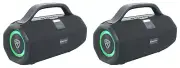 2) Rockville SONIC-50L Wireless Linking Portable Bluetooth Party Speakers+Mic In