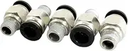 uxcell Pneumatic Fittings 8mm Tube to 1/8BSP Male Straight Connector 5 Pcs
