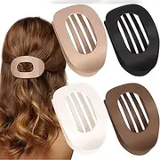 VivaSmile 4 PCS Flat Hair Clips for Women, Curved Design Hair Clips for Lying, Driving - Matte Strong Hold Hair Claw Clips for Thin, Thick Hair, Hair Accessories for Women and Girls (Neutral)