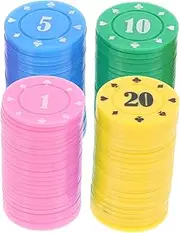 Generic 100pcs Points Currency Bingo Game Marker Game Reward Prop Mahjong Currency Chip Counting Tool Gambling Chip Bingo Marker Chip Game Counting Coin Foldable Poker Table Top