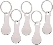 UTHCLO 5pcs Stainless Steel Key Rings for Shopping Cart Tokens Practical Keychain Holders for Trolleys Lightweight Coin Replacements for Easy Grocery Shopping