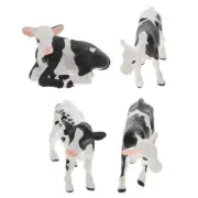 4pcs Simulation Cow And Calf Toy For Kids Realistic Farm Animal Models Toy Calf