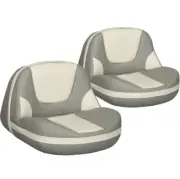 Lean Pro Casting Fishing Boat Seat High Back Bass Boat Seat Beige/Light Gray NIB