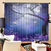 Lanterns Light Trees 3D Curtain Blockout Photo Printing Curtains Drape Fabric