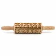 Folkroll dough roller gingerbread man rolling pin embossing roller pattern be...