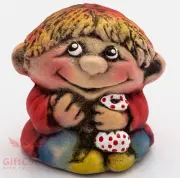 Clay Grog figurine home warding charm Оберег Домовенок Кузя handmade handpainted