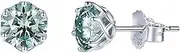[Generic] Mens moissanite earrings stud VanThaiLe - Jewelry 925 Sterling Silver 0.5CTx2PCS Light Green for Men, Medium, Stainless Steel, Cubic Zirconia