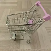 Mini Metal Shopping Cart Lilac Toy, Doll, Display