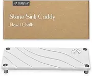 Natureva Home - Stone Sink Caddy | Fast Drying Diatomite Tray for Kitchen & Bathroom Sink Counter | Soap Dish Holder, Decor & Vanity Mat | Quick Dry Diatomaceous Earth | Design Flow | Colour Chalk
