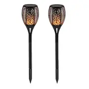 Hollow Carved Solar Light Flickering Flames Torch Lights Patio Walkway Lamp Outdoor Garden Landscape Decor Light