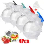 4x ICE Balls Maker Round Sphere Tray Mold Cube Whiskey Ball Cocktails Silicone