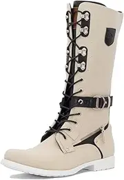 [J75] Men's Decoy Light Weight | Knee Height | Lace-up & Inside Zipper | Combat | Tactical | Army | Cap-toe Military Boots