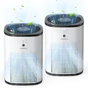 2 Pack Air Purifiers for Bedroom with True HEPA Filter for Smoke, Dust,