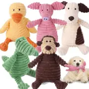 5 Pack Tough Dog Toys Stuffed Squeaky Dog Toys Assortment Value Bundle Dog Sq...