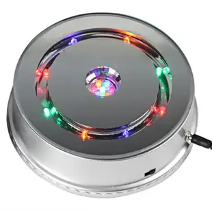 led燈七彩旋轉水晶底座帶音樂盒mp4MP3藍牙可遙控生日禮物八音盒