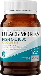 [Blackmores] Fish Oil 1000 Odourless | Maintains Heart, Skin, Eye & Brain Health | 200 Capsules