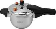 Pressure Cooker, 16 X 12 X 14cm/6.3 X 4.7X 5.5inch Stainless Steel 304 Efficient and Fast Cooking Pressure Pot, Multifunctional Slow Cooker with Safety Valves, Easy to Clean