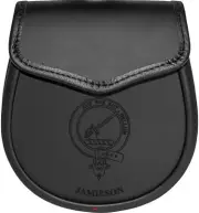 Jamieson Leather Day Sporran Scottish Clan Crest