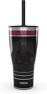 Tervis Traveler NHL Arizona Coyotes - Night Game Triple Walled Insulated Tumbler Travel Cup Keeps Drinks Cold & Hot, 30oz with Straw Lid, Stainless Steel