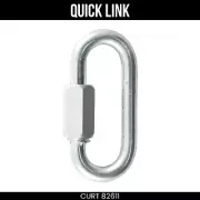 CURT Quick Link Hook, Threaded, Safety Chain, 1/4 Inch, 4.4K lbs, Carabiner Clip