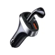 Joyroom JR-CP2 USB Car Charger with Wireless Earphones, 2-Port Fast Car Charger