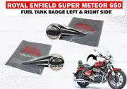 Royal Enfield Super Meteor 650 "Gold & Silver Fuel Tank Badge" Left & Right Side