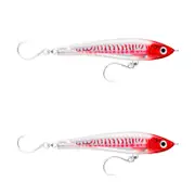 2x Rapala 17cm X Rap Magnum Stick Slow Sink Bait Fishing Lures - HD Red Head UV