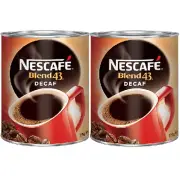 NEW 2 Pack Nescafe Blend 43 Decaf Instant Coffee 375g Decaffinated