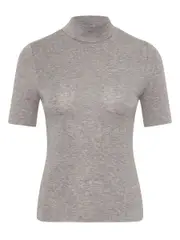 FRIEND OF AUDREY | The Tencel Wool Short Sleeve Top in Grey Marle | The UNDONE