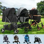 i.Pet Pet Stroller Dog Pram Large Cat Carrier Travel Pushchair Foldable 4 Wheels