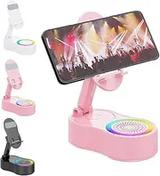 SonicDrop Dock – No-Pair Magic Speaker & Charging Stand, Wireless Induction Audio Bluetooth Speaker, 5-in-1 Magic Speaker & Charging Stand, 360 Degree Rotation & 7 Colors Light (Pink)