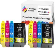 8 Pack (2BK,2C,2M,2Y) Compatible Ink for Epson 254XL & 252XL for Epson Workforce WF-3620 WF-3640 WF-7610 WF-7620 WF-7710 WF-7720 WF-7725