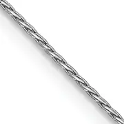 14K White Gold 20 Inch .7mm Round Parisian Wheat With Lobster Clasp Chain