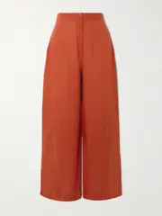 [Andres Otalora] Andres Otalora - Poesia Wide-leg Linen Pants - Brick - US6 US 6 Red