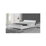 Thomas Queen PU Bed with LED Light - White