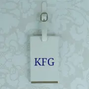 White Personalised Initials Luggage Tag
