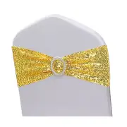 Double-Sided Gold Sequins Chair Sashes 50 Pack for Chairs Covers, Gold Chair ...